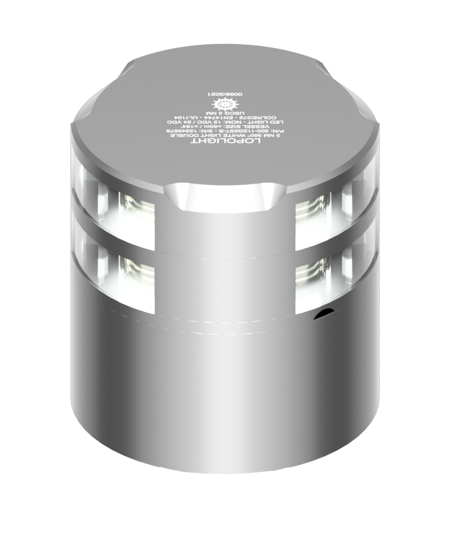 2nm 360° White, dbl, silver w/Conn & Alu-base CSCD